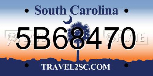 5B68470 South Carolina License Plate