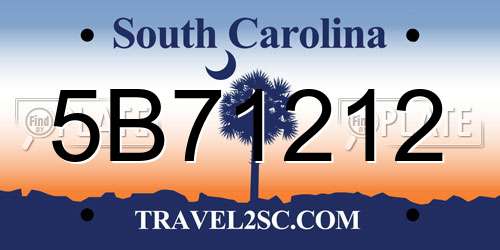 5B71212 South Carolina License Plate