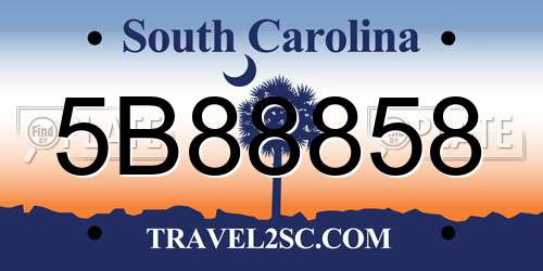 5B88858 South Carolina License Plate