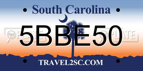 5BBE50 South Carolina License Plate