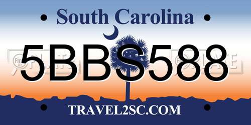 5BBS588 South Carolina License Plate