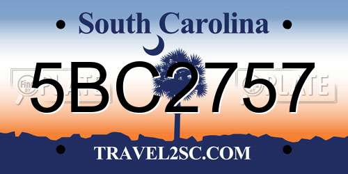 5BC2757 South Carolina License Plate
