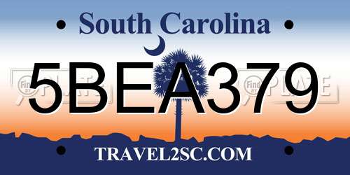 5BEA379 South Carolina License Plate