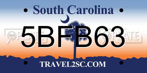 5BFB63 South Carolina License Plate