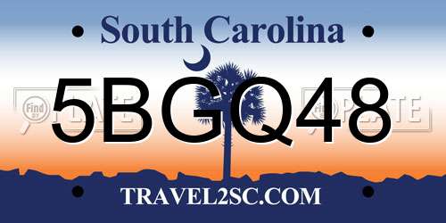 5BGQ48 South Carolina License Plate