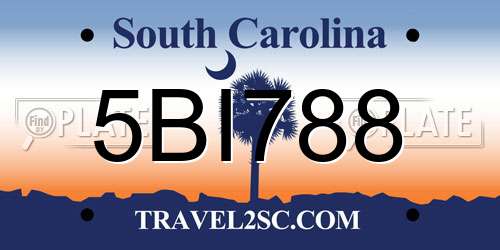5BI788 South Carolina License Plate