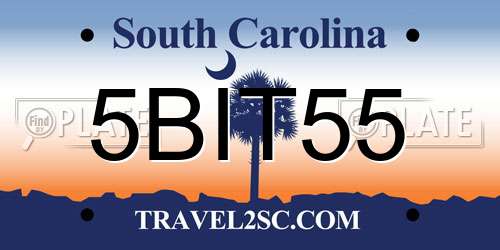 5BIT55 South Carolina License Plate