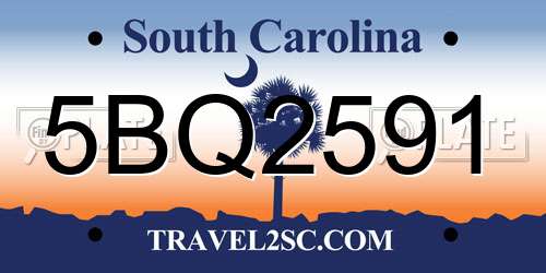 5BQ2591 South Carolina License Plate