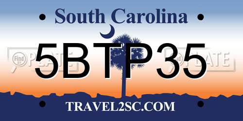 5BTP35 South Carolina License Plate