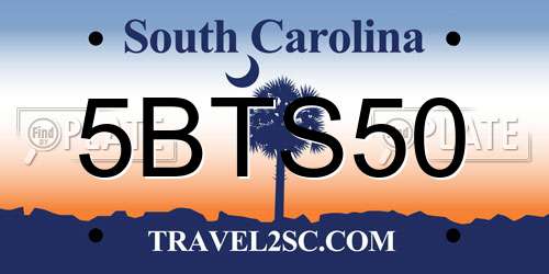 5BTS50 South Carolina License Plate