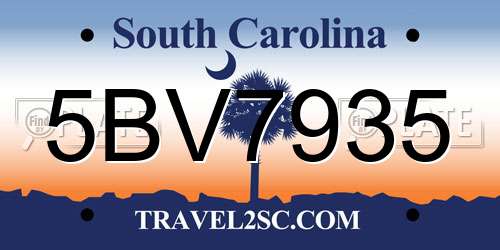 5BV7935 South Carolina License Plate