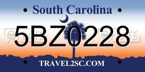 5BZ0228 South Carolina License Plate