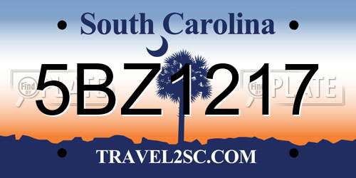 5BZ1217 South Carolina License Plate