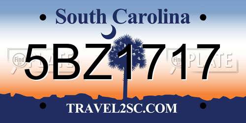 5BZ1717 South Carolina License Plate