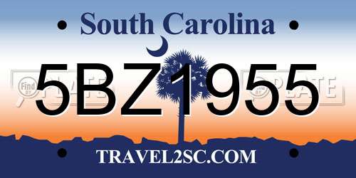 5BZ1955 South Carolina License Plate