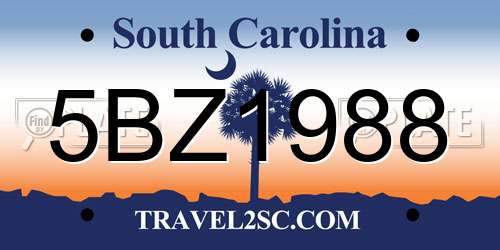 5BZ1988 South Carolina License Plate