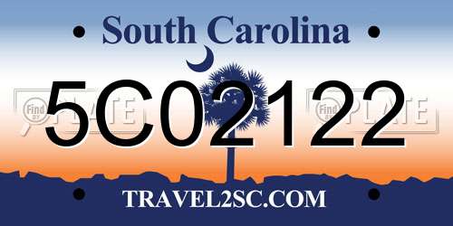 5C02122 South Carolina License Plate