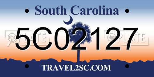 5C02127 South Carolina License Plate