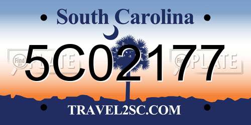 5C02177 South Carolina License Plate