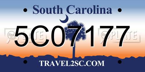 5C07177 South Carolina License Plate