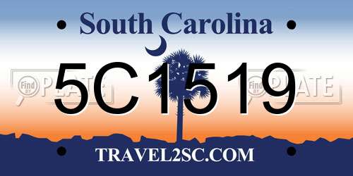 5C1519 South Carolina License Plate