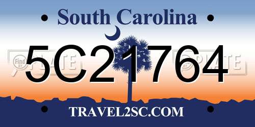 5C21764 South Carolina License Plate