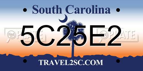5C25E2 South Carolina License Plate