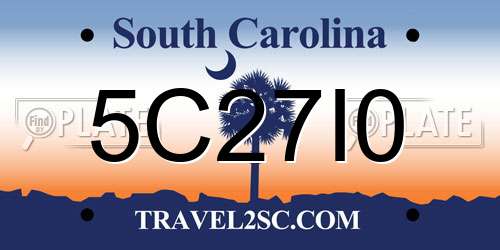 5C27I0 South Carolina License Plate