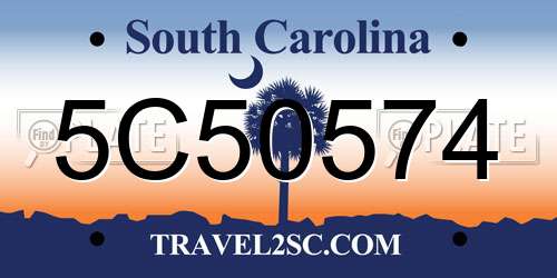 5C50574 South Carolina License Plate