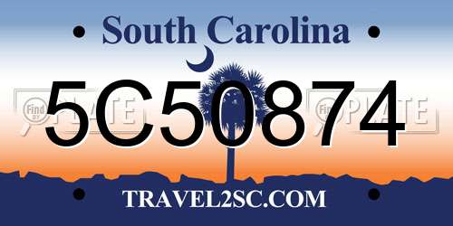 5C50874 South Carolina License Plate