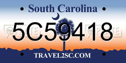 5C59418 South Carolina License Plate