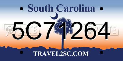 5C71264 South Carolina License Plate