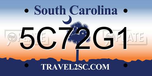 5C72G1 South Carolina License Plate