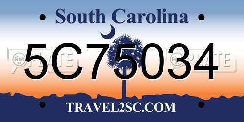 5C75034 South Carolina License Plate