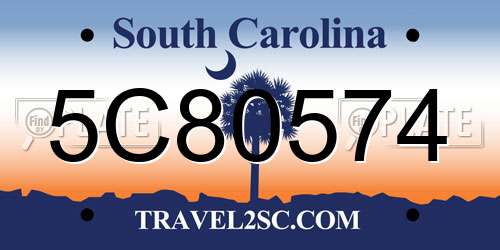 5C80574 South Carolina License Plate