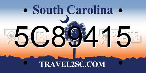 5C89415 South Carolina License Plate