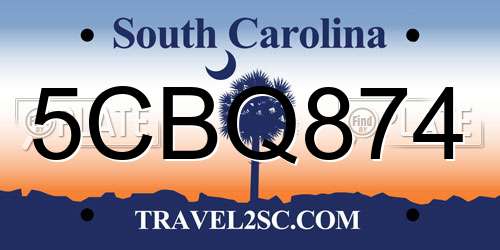 5CBQ874 South Carolina License Plate