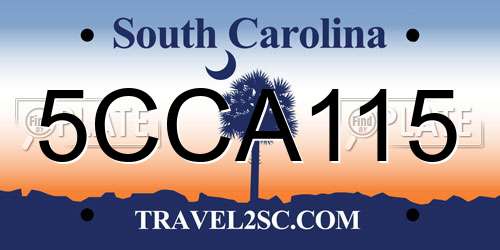 5CCA115 South Carolina License Plate