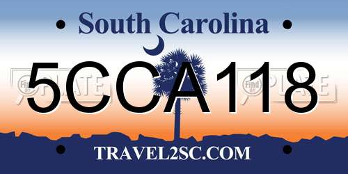 5CCA118 South Carolina License Plate