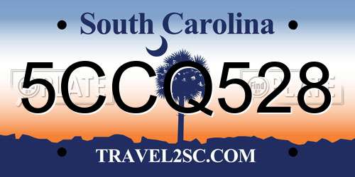 5CCQ528 South Carolina License Plate