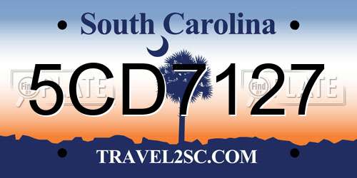 5CD7127 South Carolina License Plate