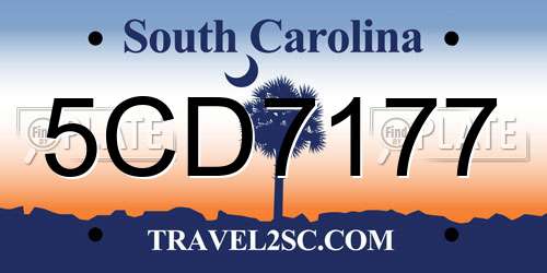 5CD7177 South Carolina License Plate