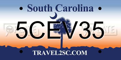 5CEV35 South Carolina License Plate