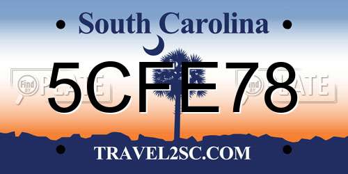 5CFE78 South Carolina License Plate