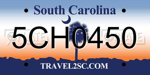5CH0450 South Carolina License Plate