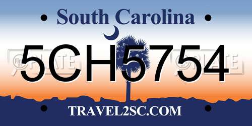 5CH5754 South Carolina License Plate