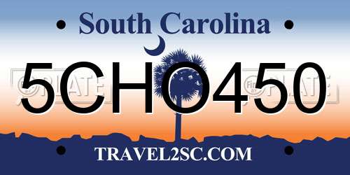 5CHO450 South Carolina License Plate