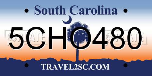 5CHO480 South Carolina License Plate