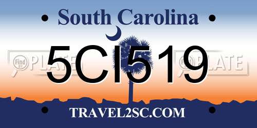 5CI519 South Carolina License Plate