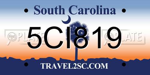 5CI819 South Carolina License Plate